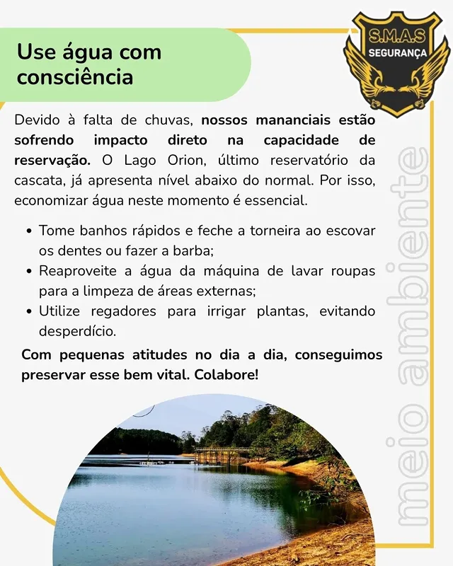 Campanha S.M.A.S: Use água com consciência